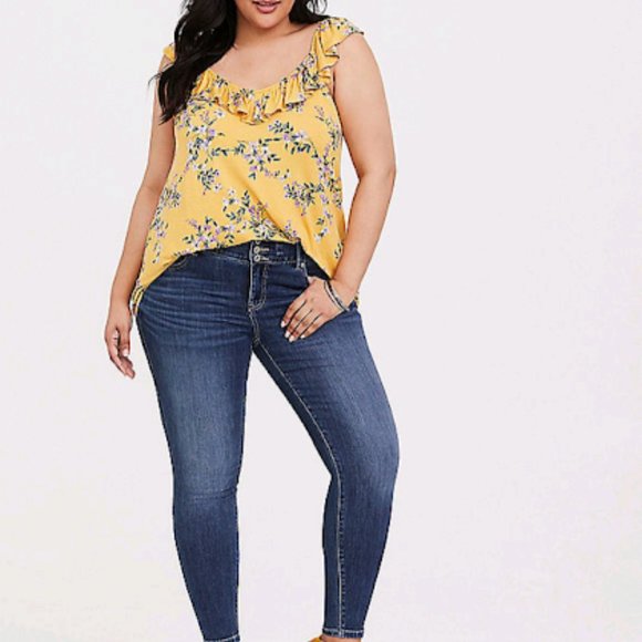 Torrid 4X NWT Ruffle Floral Tank Top Adorable! - Picture 2 of 4